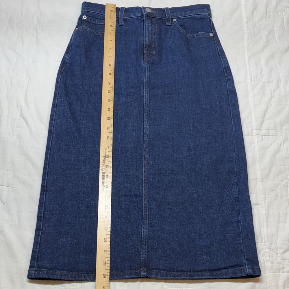 NWT Banana Republic Vintage 90s Y2K High-Rise A-Line Denim Midi Skirt‎ Dark Wash - Picture 7 of 8